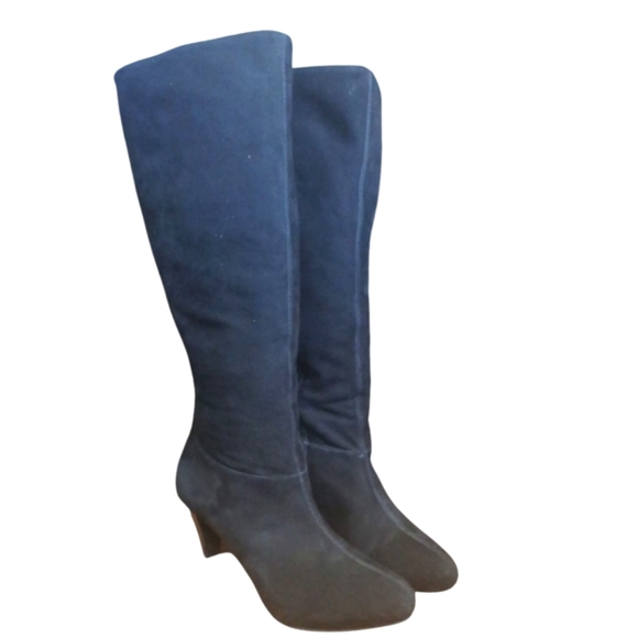 R.S.V.P. Black Suede Knee High Boots Women's Tall Pointed Toe Heeled Boots sz 8 - Picture 13 of 13